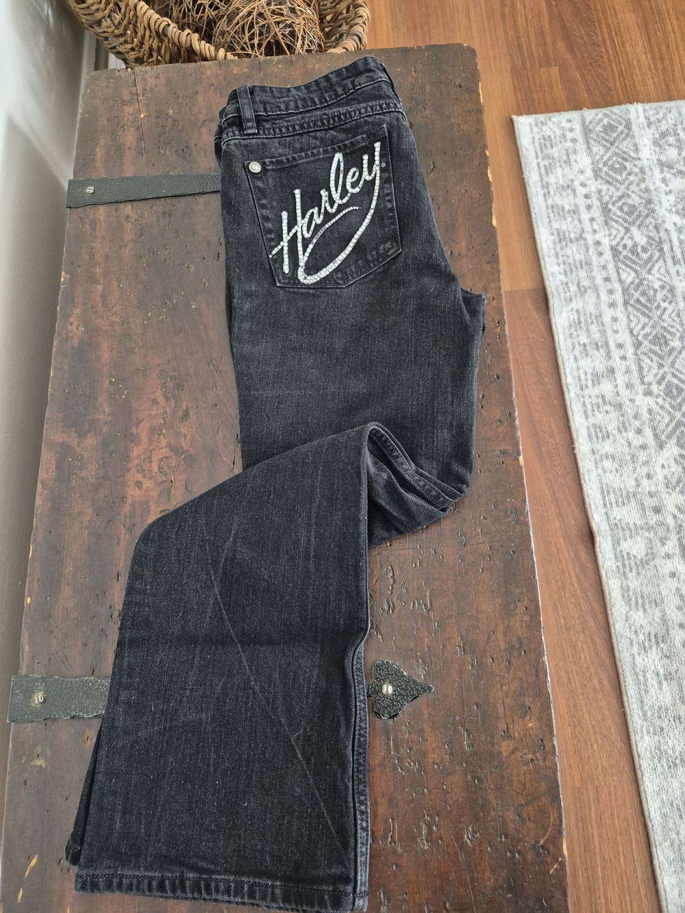 Harley-Davidson Black Women's Jeans with Embroidered Back Pocket
